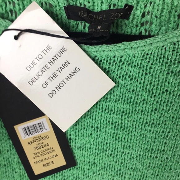 NWT Rachel Zoe ‘Karla’ Open Stitch Gossamer Green Sweater Size Small - Picture 3 of 10